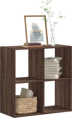 Obrázek produktu pro Maison Exclusive – knihovna v hnědém dubovém provedení 68,5 x 32 x 68,5 cm dřevěný materiál