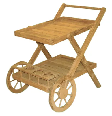 Produktbild von Servierwagen Teewagen Beistelltisch Teak 62 x 82 x 88cm