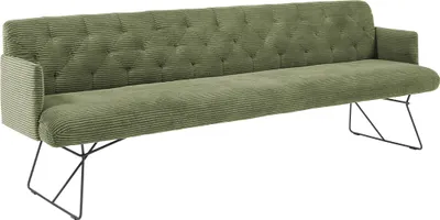 Produktbild von KAWOLA Esszimmerbank CHARME Cord olivgrün 166cm