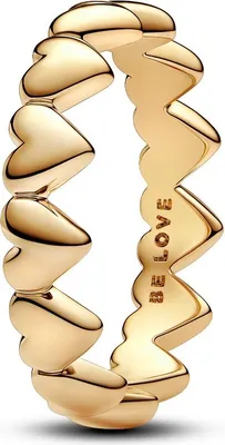 Produktbild von Pandora 163427C00 - Reihe von Herzen vergoldet - Ring-56 ist Größe 17,75