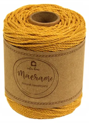 Produktbild von Baumwollschnur Makramee 3PLY 2mm 100m Senfgelb