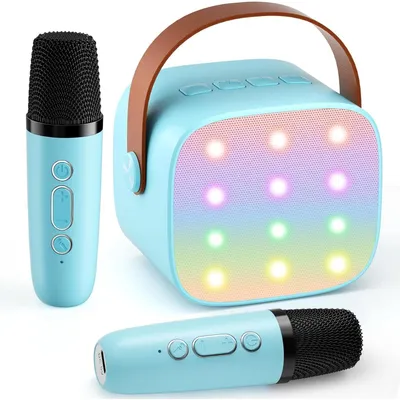Produktbild von Karaoke Set Karaoke Maschine Mini Karaoke - 2 kabellose Mikrofone - Bluetooth - Für Kinder und Erwachsene
