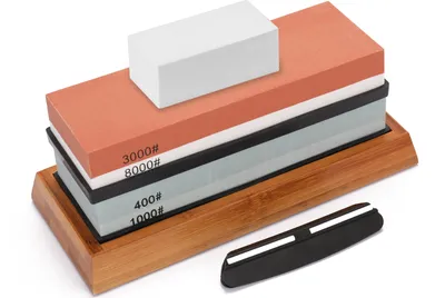 Immagine prodotto di Set di pietre per affilare di alta qualità con grana 400/1000 e 3000/8000, con base antiscivolo inclusa