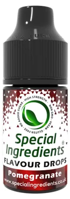 Immagine prodotto di Gocce aromatizzanti speciali al melograno, 30 ml. Aroma alimentare ad alta concentrazione, ideale per aromatizzare prodotti da forno, piatti e bevande
