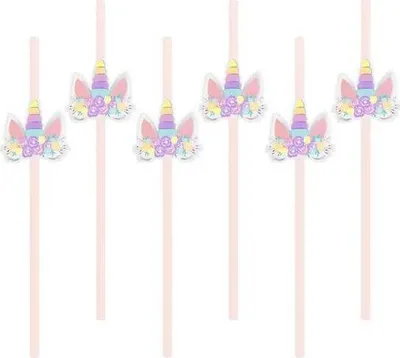Obrázok produktu pre Slamky unicorn 6ks 19,5 cm - Party Pal
