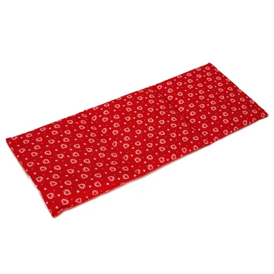 Produktbild von Körnerkissen 20x50cm groß 3-Kammer - Wärmekissen, Kissen, Herzen-rot, Weizen