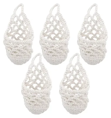 Productafbeelding van Omgoods- Bloemenhanger Set van 5 - Macramé Plantenhanger - Hangpot - Plantenhouder - Wanddecoratie - 20 x 10 cm Katoenen Touw