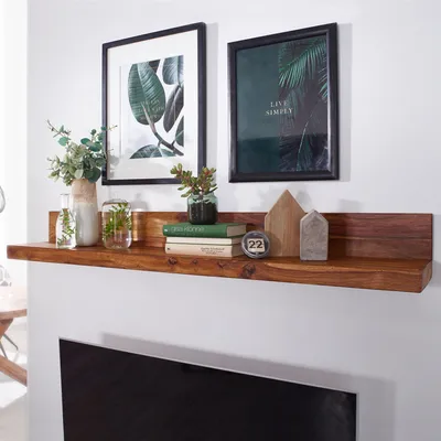 Produktbild von FineBuy Wandregal Massivholz Regal Landhausstil Holzregal Wandboard