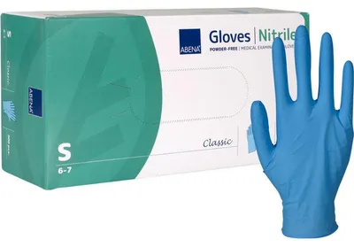 Produktbild von ABENA Nitril Classic Handschuhe blau, Puderfrei, Small, 200 Stk