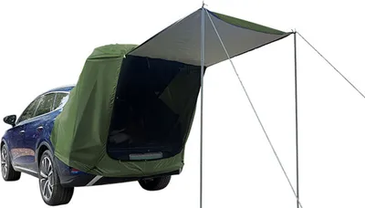 Immagine prodotto di Tenda posteriore per auto all'aperto Tenda posteriore per auto da campeggio per picnic con tettuccio Tenda posteriore per auto con estensione al sole e a prova di pioggia Tenda posteriore per auto
