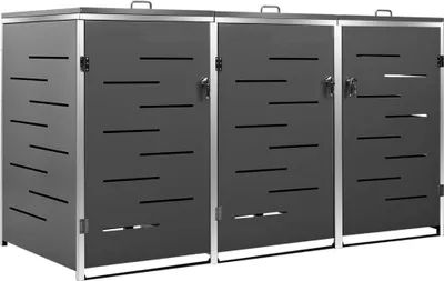 Produktbild von Mülltonnenbox für 3 Tonnen 207x77,5x115 cm Edelstahl
