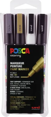 Image de uni-ball® 186504 Marqueur pigmentaire POSCA - 0.9 - 1.3 mm, set de 4 assortis