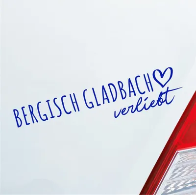 Produktbild von Auto Aufkleber Bergisch Gladbach verliebt Herz Stadt Heimat Liebe Car 19x4 cm Dunkelblau Sticker Heckscheibenaufkleber