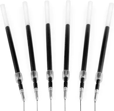Produktbild von uni-ball Jetstream SXN-210 Nachfüllpatronen – 1,0 mm Kugelschreiberstift – Gel-Tinte – Schwarz – Packung mit 6 Stück