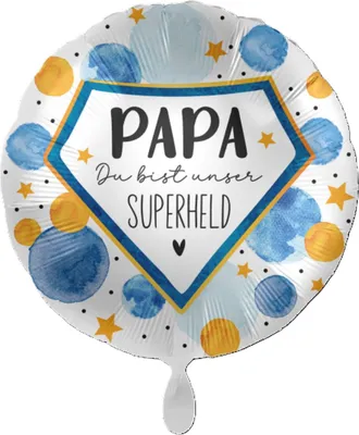 Produktbild von 18"/Ø43cm Folienballon  "Papa du bist unser Superheld"