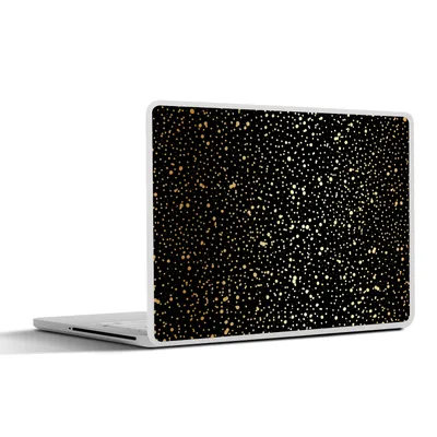 Produktbild von MuchoWow® Laptop Aufkleber Sticker Cover Gold - Schwarz - Tupfen - Muster 30x22 cm - Laptop-Sticker