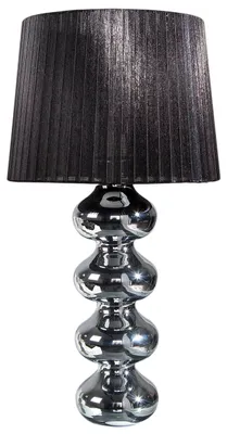 Zdjęcie produktu dla Lampa stołowa chromowana czarno-srebrna z nowoczesnym stylem