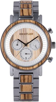 Produktbild von Edenhölzer Holzuhr Herren Armbanduhr Kauai Holzarmband ED098-005