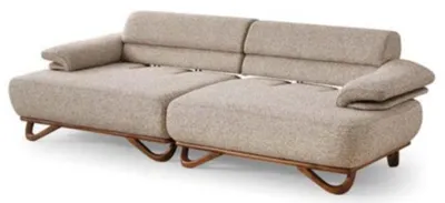Immagine prodotto di Divano beige, stile moderno, braccioli imbottiti, struttura in legno, modulare, nuovo