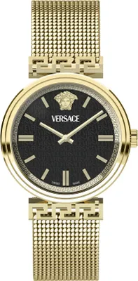 Produktbild von Versace VETCA0724 Mythos schwarz gold Edelstahl Armband Uhr Damen NEU