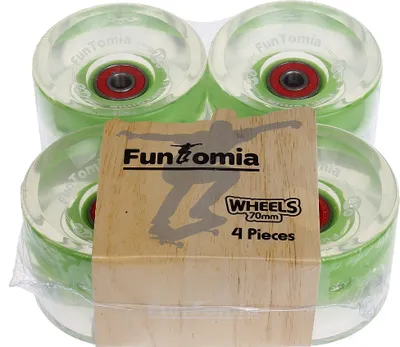 Produktbild von FunTomia LED Longboard Rollen Wheel 70x51mm / 80A - Set (4 Rollen) inkl. Mach1® Kugellager 2153