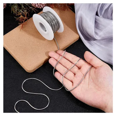 Produktbild von 1 Rolle 10m Silberne Runde Schlangenkette 2mm 304 Edelstahl Schlangenketten für Schmuckherstellung