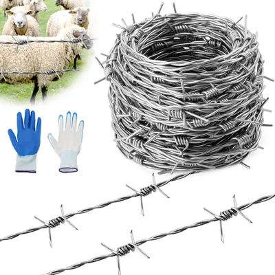 Immagine prodotto di Solidchoice - Rotolo di filo spinato zincato da 9 metri per giardino e recinzione
