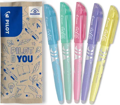 Produktbild von PILOT FriXion Light Soft Textmarker 5er Set – 3.3mm, radierbar, Pastellfarben