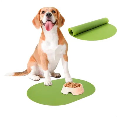 Produktbild von Näpfchenmatte für Hunde, wiederverwendbar, wasserdicht, hält den Boden sauber