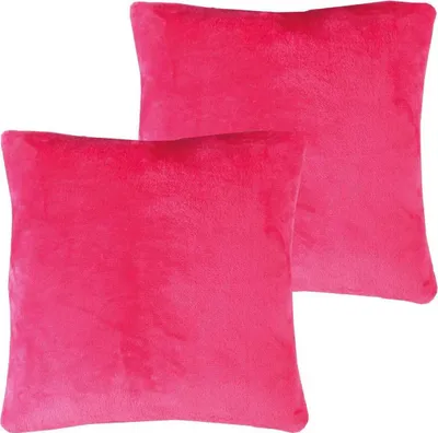 Produktbild von Dekokissen Kuschel "Celina" 2er Pack, in der Größe "40 x 40cm" - Pink - Kissenbezug mit Reißverschluss