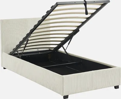 Produktbild von sweeek - Boxbett mit Lattenrost und Kopfteil, 90 x 190cm, Cord - Weiß