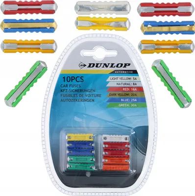 Obrázek produktu pro Sada pojistek do auta DUNLOP, 10 dílů