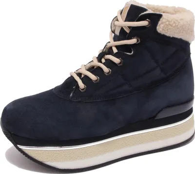 Produktbild von 7103K Sneaker donna blau HOGAN H394 eco Fell innen gefleckte Sohle Schuh Frau