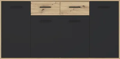 Obrázek produktu pro Nábytek24 Komoda Antuza Ntu241-M712 Příborník 162,3 X 81,7 X 34,2 cm Artisan Oak/Black