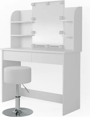 Produktbild von Vicco Schminktisch Charlotte, 108 cm + LED und Hocker, Weiß