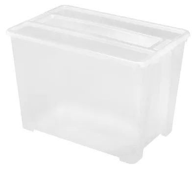 Image de TEX Box 70L Caisse de rangement Caisse à jouets transparente avec couvercle 57x38x40cm