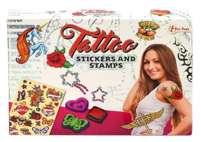 Produktbild von Toi-Toys TATTOO Dose – Kinder Kreativset mit Tattoos, Stempeln & Kissen ab 6 Jahren