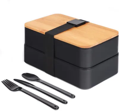 Productafbeelding van Bento Box Japanse Lunchbox, compartimenten, 20 x 11 x 10 cm, BPA-vrij, voor school en werk