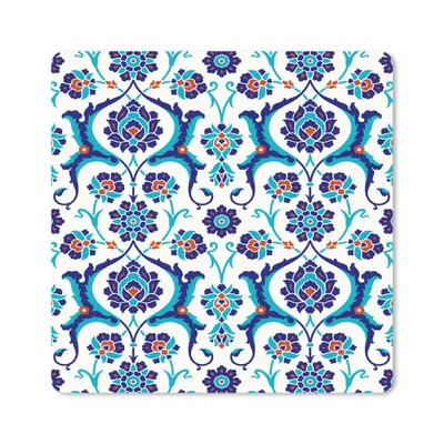Produktbild von MuchoWow® Mauspad Mousepad Blumen - Muster - Blau 30x30 cm - Mousepads - Maus Mat - Pad - Mausunterlage - Gaming