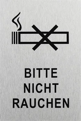 Produktbild von Aluminium Türschild " Bitte nicht Rauchen " 150x100mm