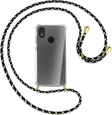 Produktbild von Handykette Backcover-Schutzhülle mit Band (Metall goldfarben) für Cat S52 - camouflage