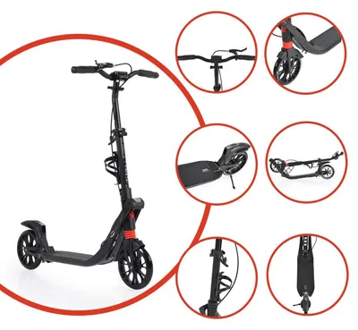 Obrázek produktu pro Dětská koloběžka Byox Avatar skládací, brzda, košík na láhev, nastavitelná, ABEC-9 černá