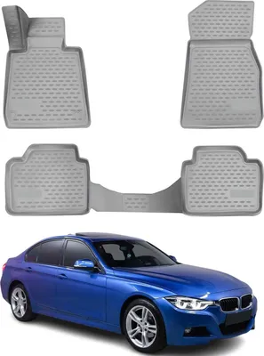 Obrázek produktu pro 2013-2021 BMW řady 3 F30 F31 2012-2018 / řada 4 F32 F36 podlahové rohože gumové šedé 4 ks