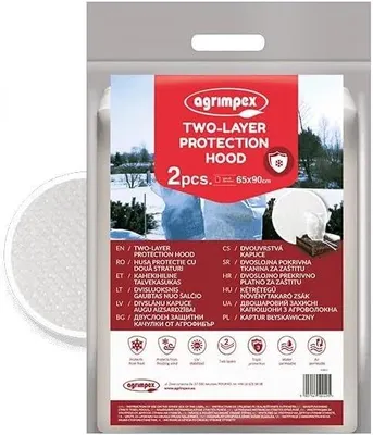 Produktbild von Pflanzenschutzhauben mit Reißverschluss 65 x 90 cm, 2er Pack – Atmungsaktive Winterhauben, Frostschutz für Pflanzen, Weiß
