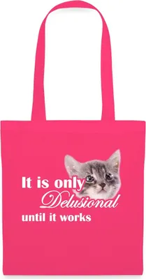Produktbild von Spreadshirt Delulu Delusional Kitty Print Motivation Stoffbeutel, One size, Azalea