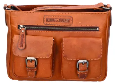 Produktbild von Hill Burry Umhängetasche Blau Kalbsleder Ingefettet Blu UNICA 27x19x10 cm HILB-15037-BLU