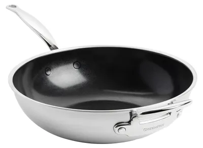 Obrázok produktu pre GreenPan Premiere, Kolo, Wok/panvica na vysmážanie, Strieborná, Nerezová oceľ, 220 °C, Nerezová oceľ