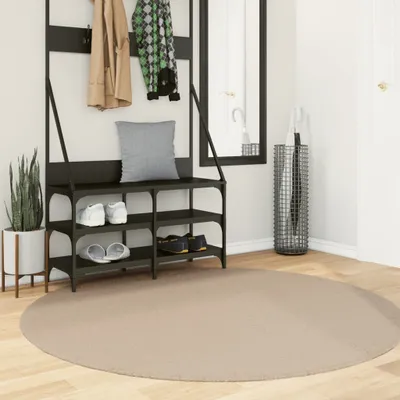 Produktbild von Teppich HUARTE Kurzflor Weich und Waschbar Sandfarben Ø 160 cm , Designerteppiche 2024 Neu