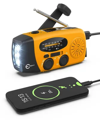 Productafbeelding van zonne-radio, AM/FM, waterdicht, draagbare radio, SOS-alarm, noodradio met powerbank, 260 g