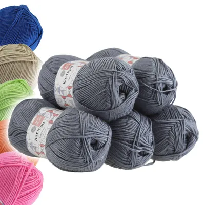 5x100g Strickgarn Kartopu BABY ONE graublau